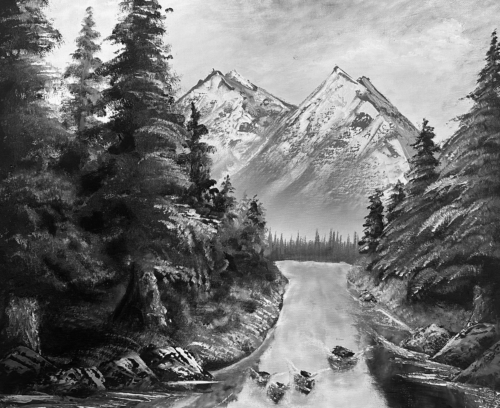B&W Mountainscape